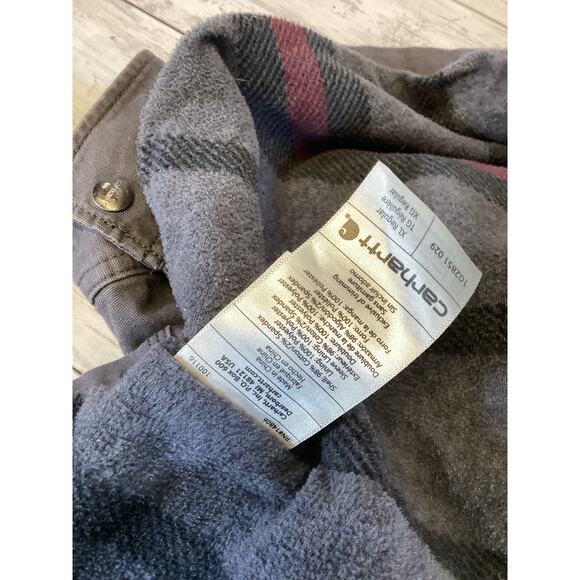 Crahartt men's Rugged Flex canvas fleece-lined shirt jacket in gray size - XL - Picture 4 of 4